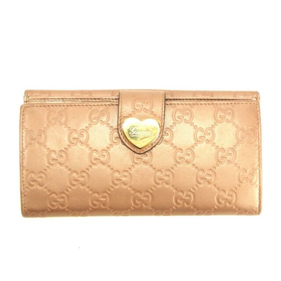 Gucci Wallet Purse Long Wallet Guccissima Pink Woman Authentic Used Y5151 - Picture 1 of 6